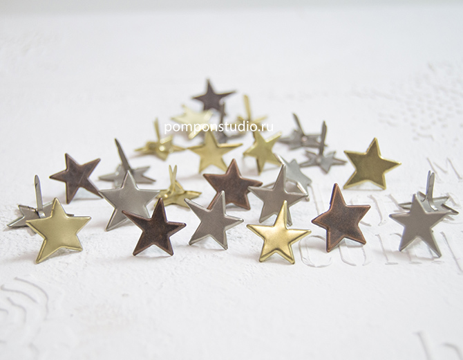 Набор брадс  Antique Primitive Stars (25 шт) от Creative Impressions   